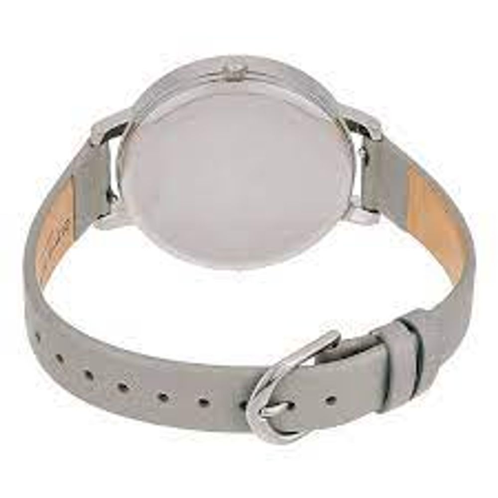 Olivia Burton Gray Leather Dress Watch