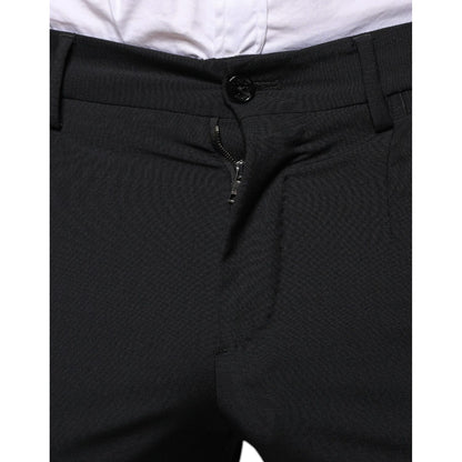 Dolce & Gabbana Black Wool 3 Piece Slim Fit Formal Men Suit