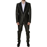 Dolce & Gabbana Black Stars Jacquard SICILIA 2 Piece Suit KOS2263-44