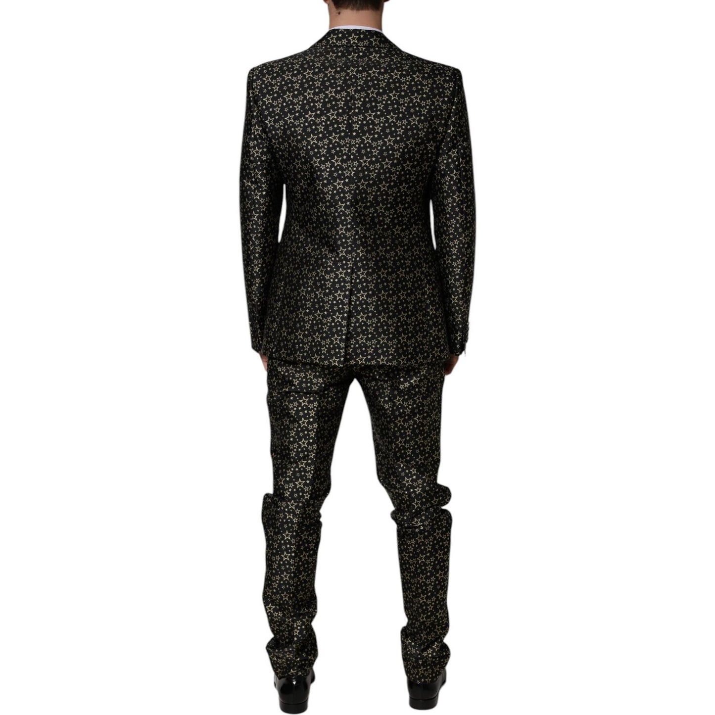 Dolce & Gabbana Black Stars Jacquard SICILIA 2 Piece Suit KOS2263-44
