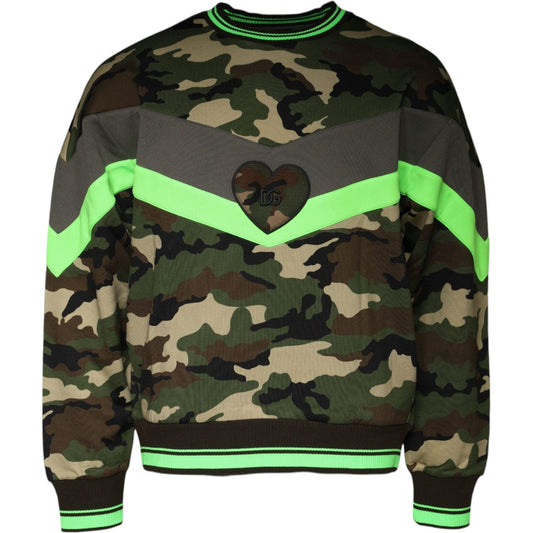 Dolce & Gabbana Multicolor Camouflage Sweatshirt Sweater TSH86728-46