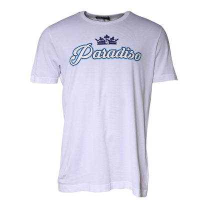 Dolce & Gabbana White Paradiso Cotton Shorts Sleeves T-shirt