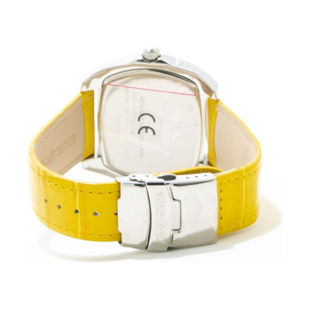 Chronotech Yellow Leather Dress Watch