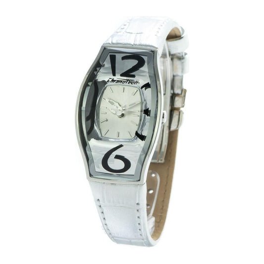 Chronotech Silver Leather Watch 1728,67434610848,Chronotech,New with tags,Silver,Watches,Watches for Women - Watches,Women CHCT7932L52AC