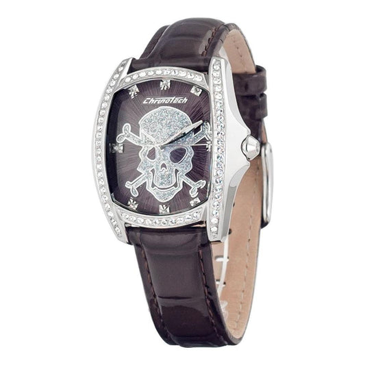 Chronotech Black Leather Watch 1728,67434610848,Black,Chronotech,New with tags,Watches,Watches for Women - Watches,Women CHCT7988LS70AC