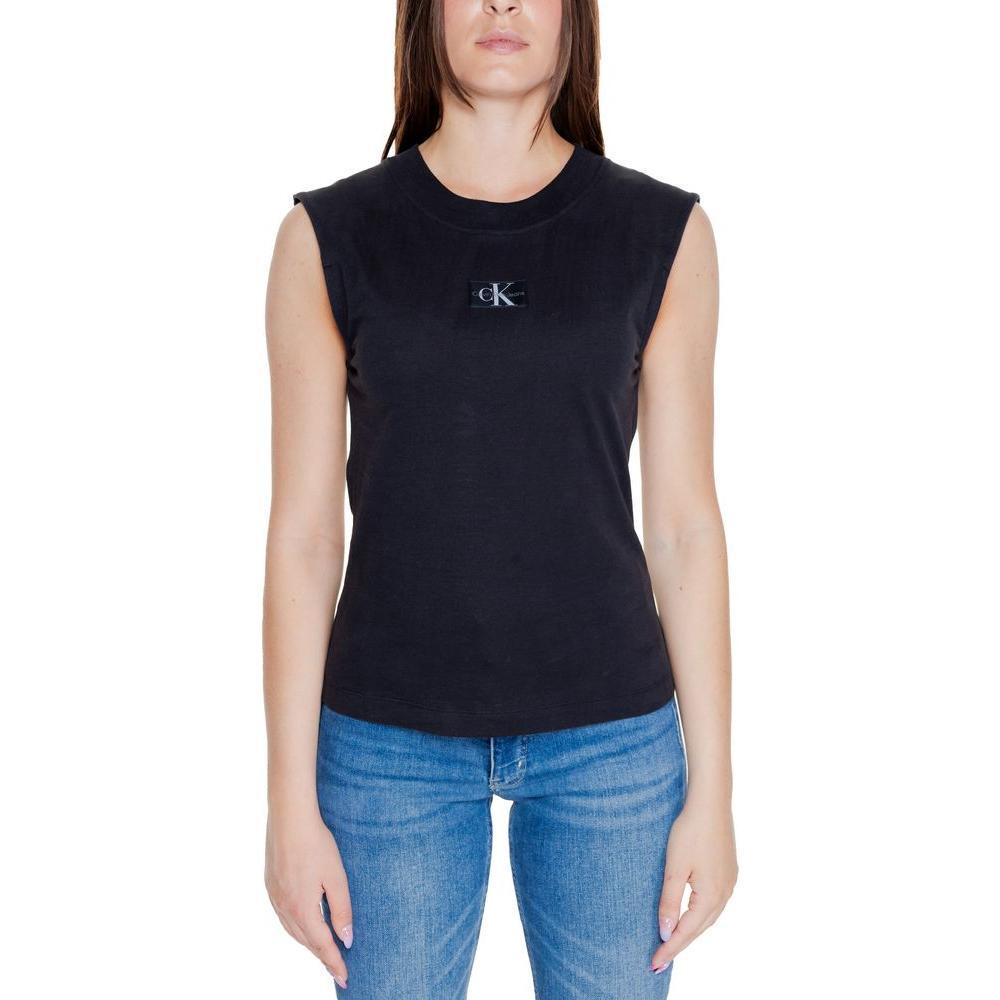 Calvin Klein Jeans Black Cotton T-Shirt CA-14563900009-IT38|XS