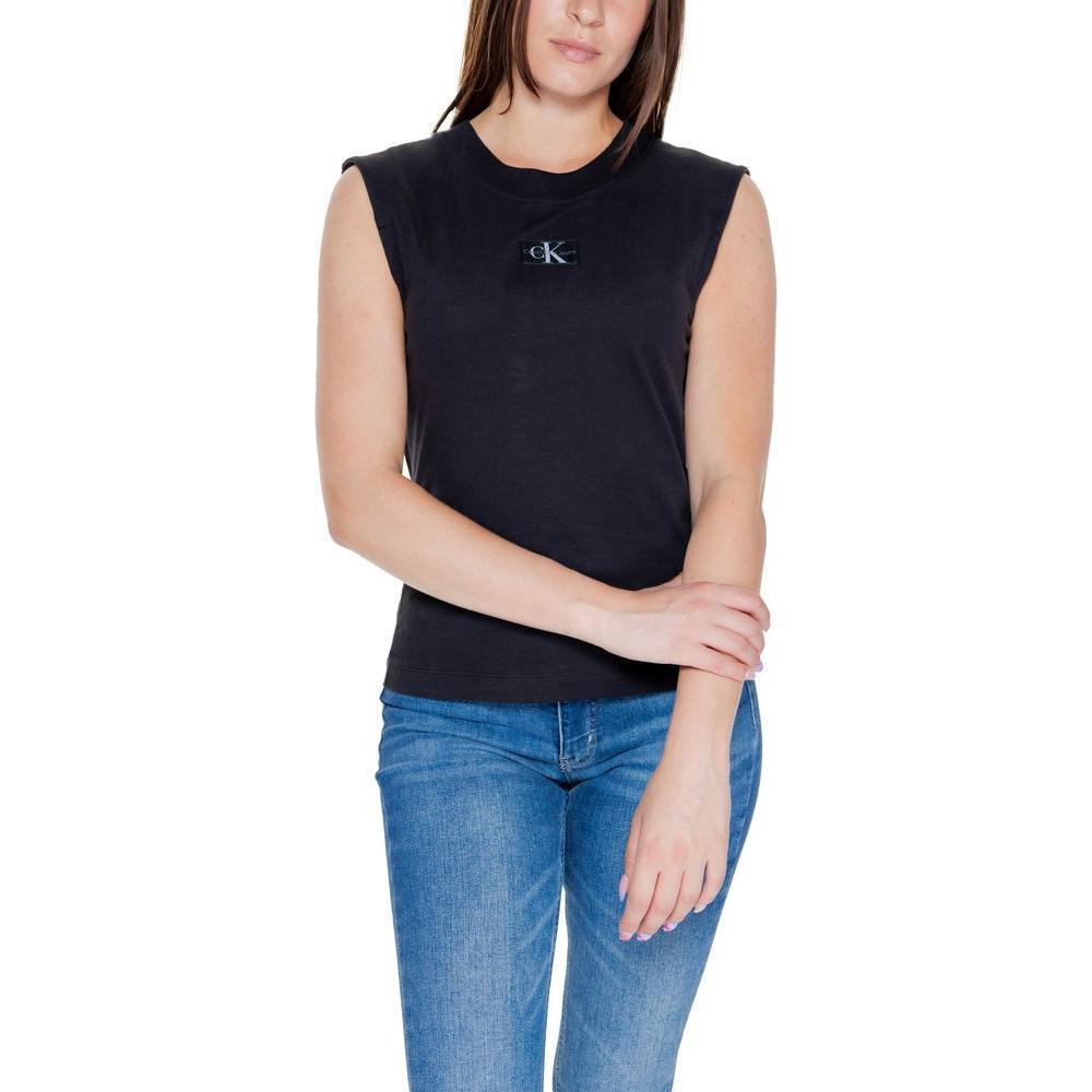 Calvin Klein Jeans Black Cotton T-Shirt CA-14563900009-IT38|XS