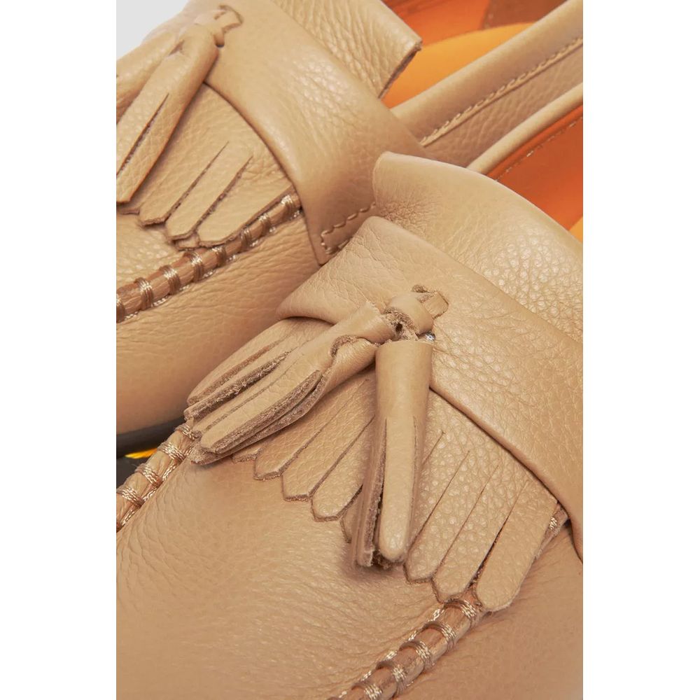 Dr. Martens Beige Leather Platform Pumps