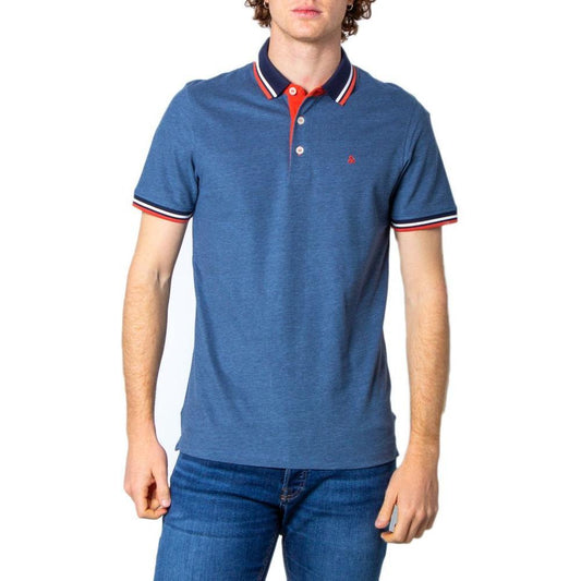 Jack Jones Blue Cotton Polo Shirt