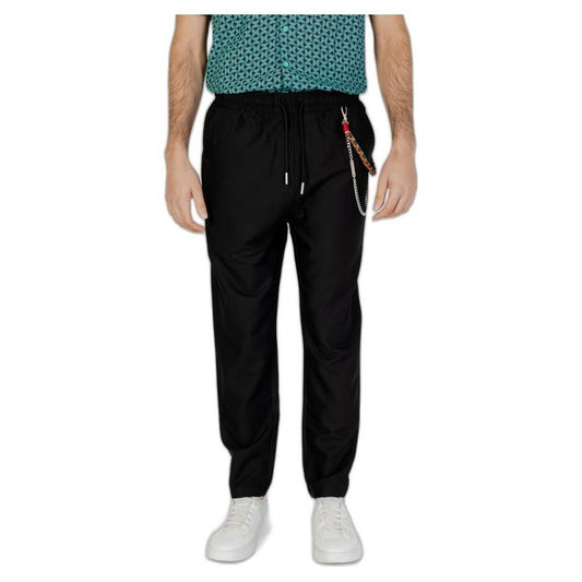 Gianni Lupo Black Polyester Pant GI-13515400009-IT54 | XXL