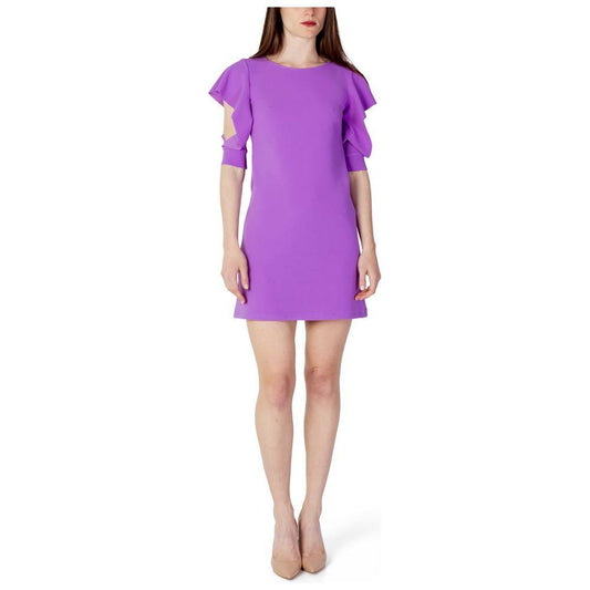 Rinascimento Purple Polyester Midi RI-11296000151-IT38|XS