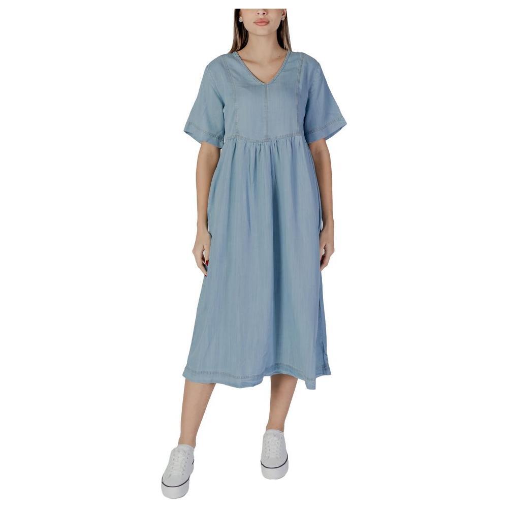 B.Young Light Blue Cotton Long BY-14925000347-IT36|XXS