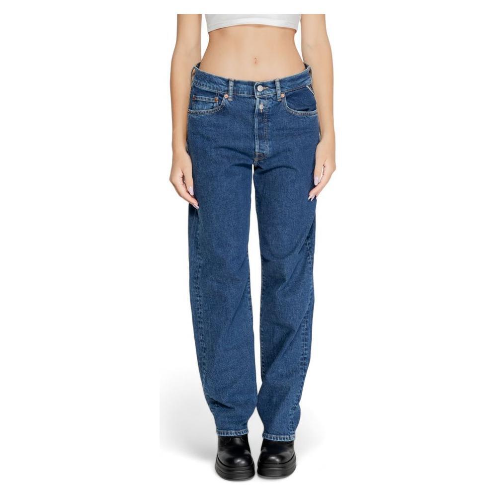 Replay Blue Cotton Mom Jeans