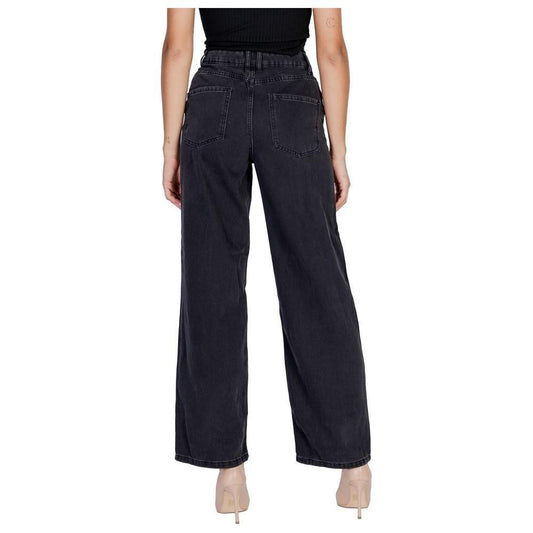 Jacqueline De Yong Black Cotton Relaxed Fit Jean JA-14839800009-M/32