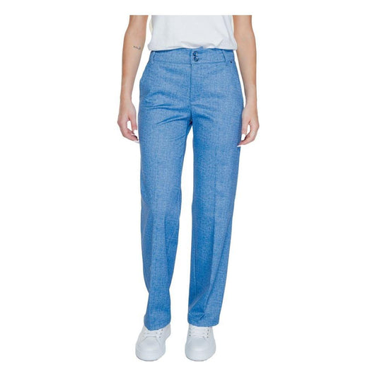 Street One Blue Polyester Pant ST-13548100126-W40 | L30