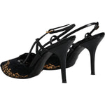 Dolce & Gabbana Black Brown Lace High Heels Slingback Shoes LA12021-35