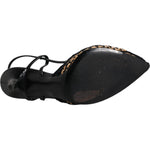 Dolce & Gabbana Black Brown Lace High Heels Slingback Shoes LA12021-35