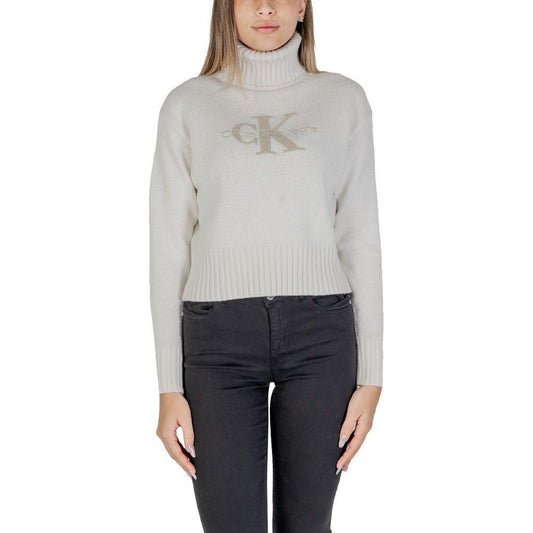 Calvin Klein Jeans Cream Cotton Sweater CA-14574400143-IT40|S