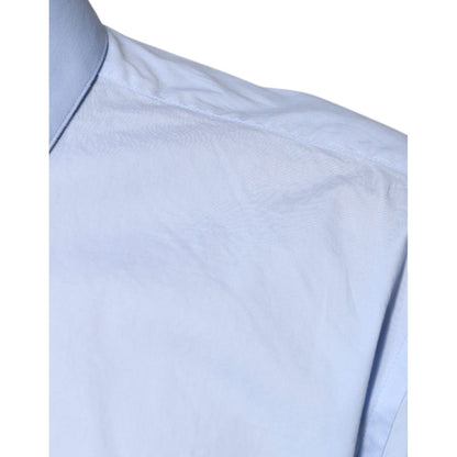 Dolce & Gabbana Light Blue Cotton Slim Fit MARTINI Dress Shirt