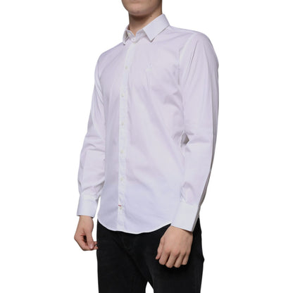 Dolce & Gabbana White Cotton Blend Men MARTINI Dress Shirt