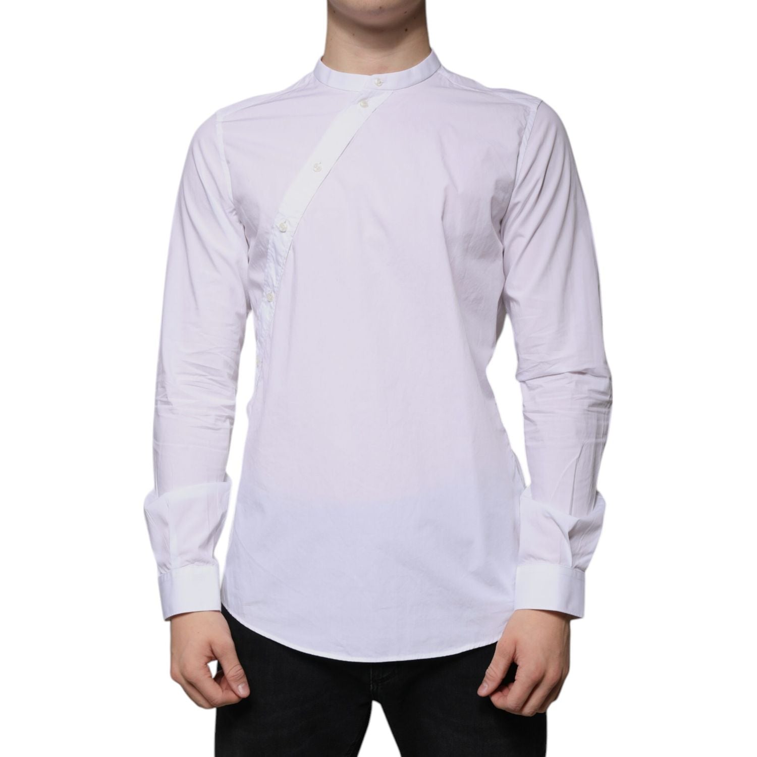 Dolce & Gabbana White Cotton Slim Fit MARTINI Dress Shirt