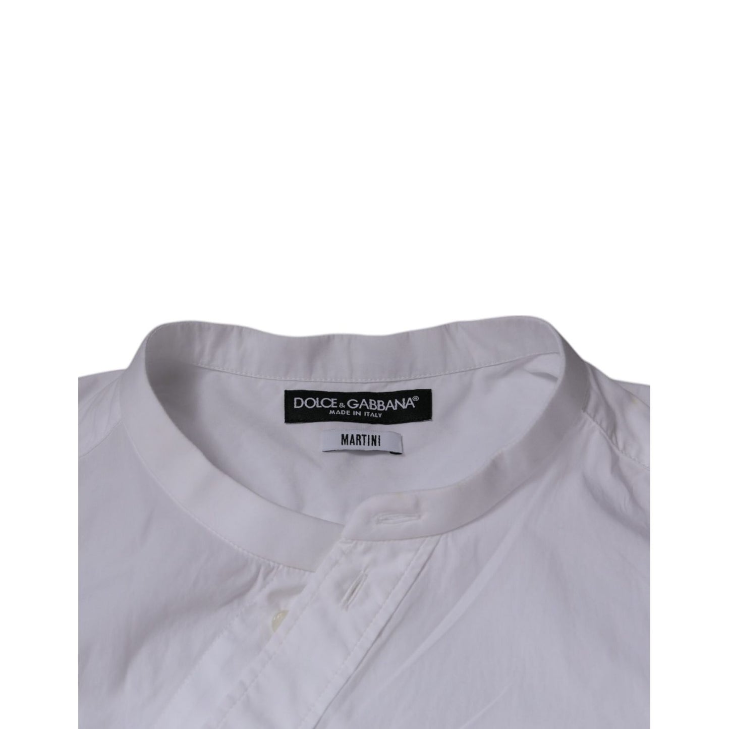 Dolce & Gabbana White Cotton Slim Fit MARTINI Dress Shirt