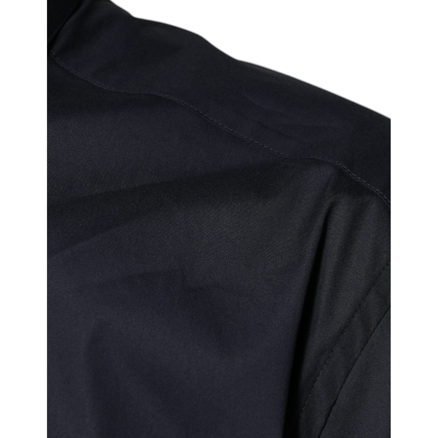 Dolce & Gabbana Black Cotton Blend Formal GOLD Dress Shirt TSH87330-37