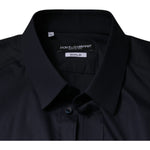 Dolce & Gabbana Black Cotton Blend Formal GOLD Dress Shirt TSH87330-37