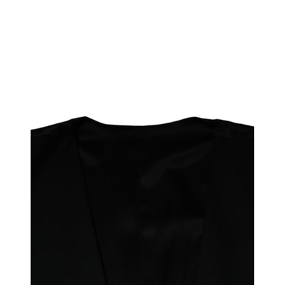 Dolce & Gabbana Black Wool Formal Dress Men Waistcoat Vest