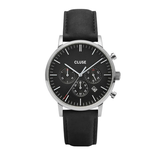 Cluse Black Leather Watch 1728,67434610848,Black,Cluse,New with tags,Watches,Watches for Women - Watches,Women CLCW0101502001AC
