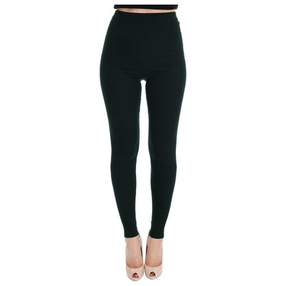 Dolce & Gabbana Green Wool Stretch Tights