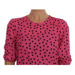 Dolce & Gabbana Pink Polka Dotted Silk Blouse TSH1639-4