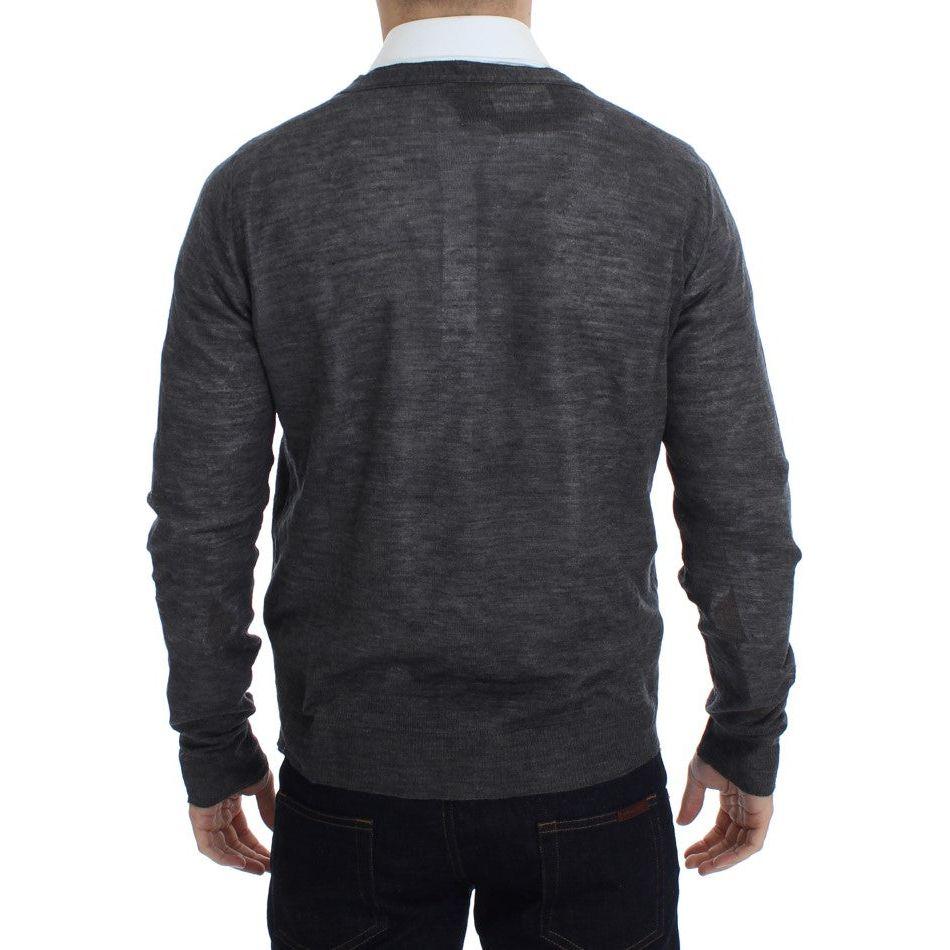 Costume National Gray Wool Button Cardigan Sweater SIG17808-3