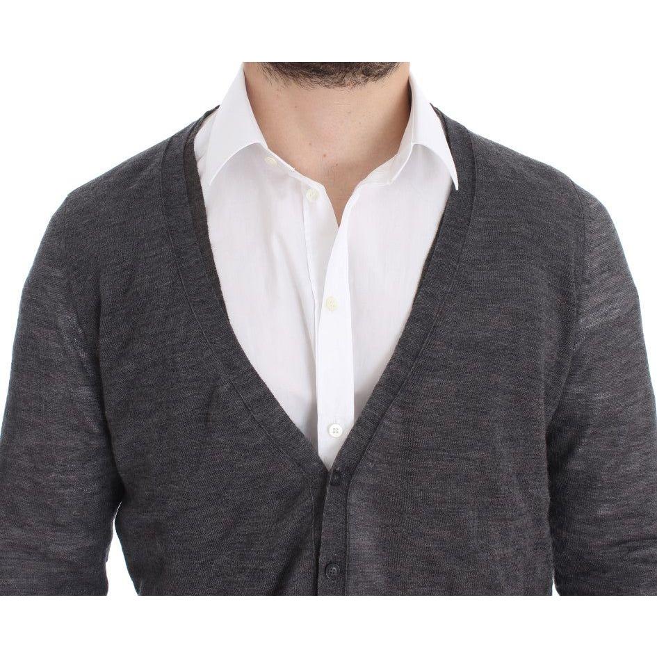 Costume National Gray Wool Button Cardigan Sweater SIG17808-3