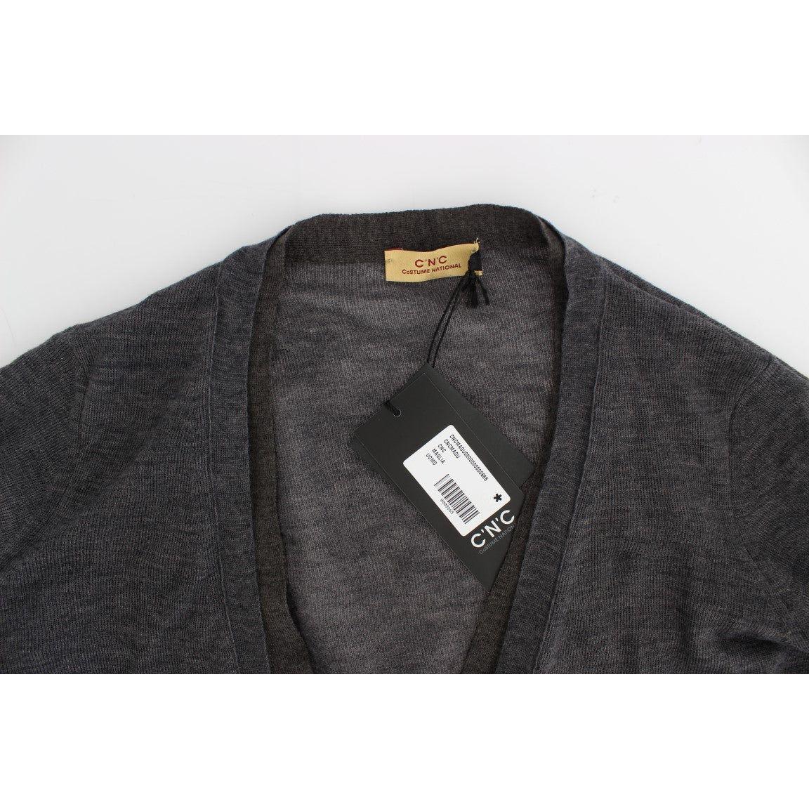 Costume National Gray Wool Button Cardigan Sweater SIG17808-3