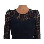 Dolce & Gabbana Blue Taormina Floral Lace Sheath Dress DR1309-1