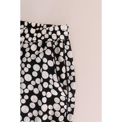 Dolce & Gabbana Black White Polka Dottes Silk Pants Jeans & Pants