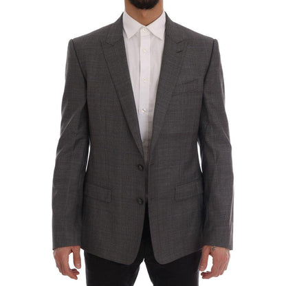 Dolce & Gabbana Gray Wool MARTINI Slim Blazer