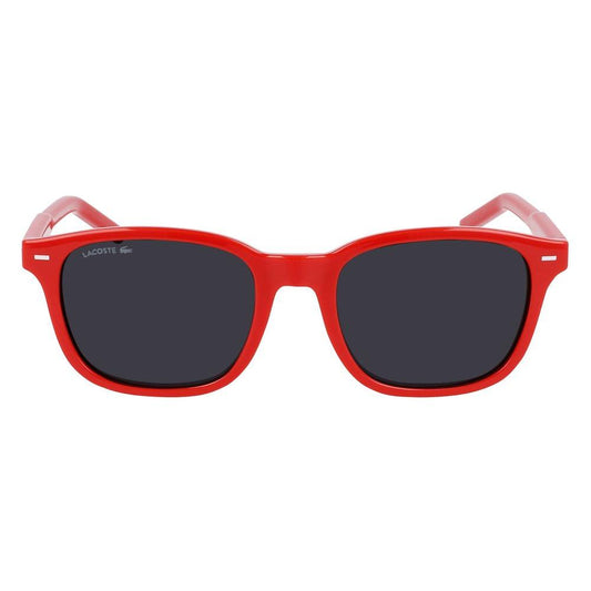 Red Lacoste L3639S-615 men's sunglasses with gray lenses, measuring 49/18/135mm, featuring an injected frame.