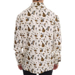 Dolce & Gabbana White Silk JAZZ Motive Print Shirt TSH1815-38