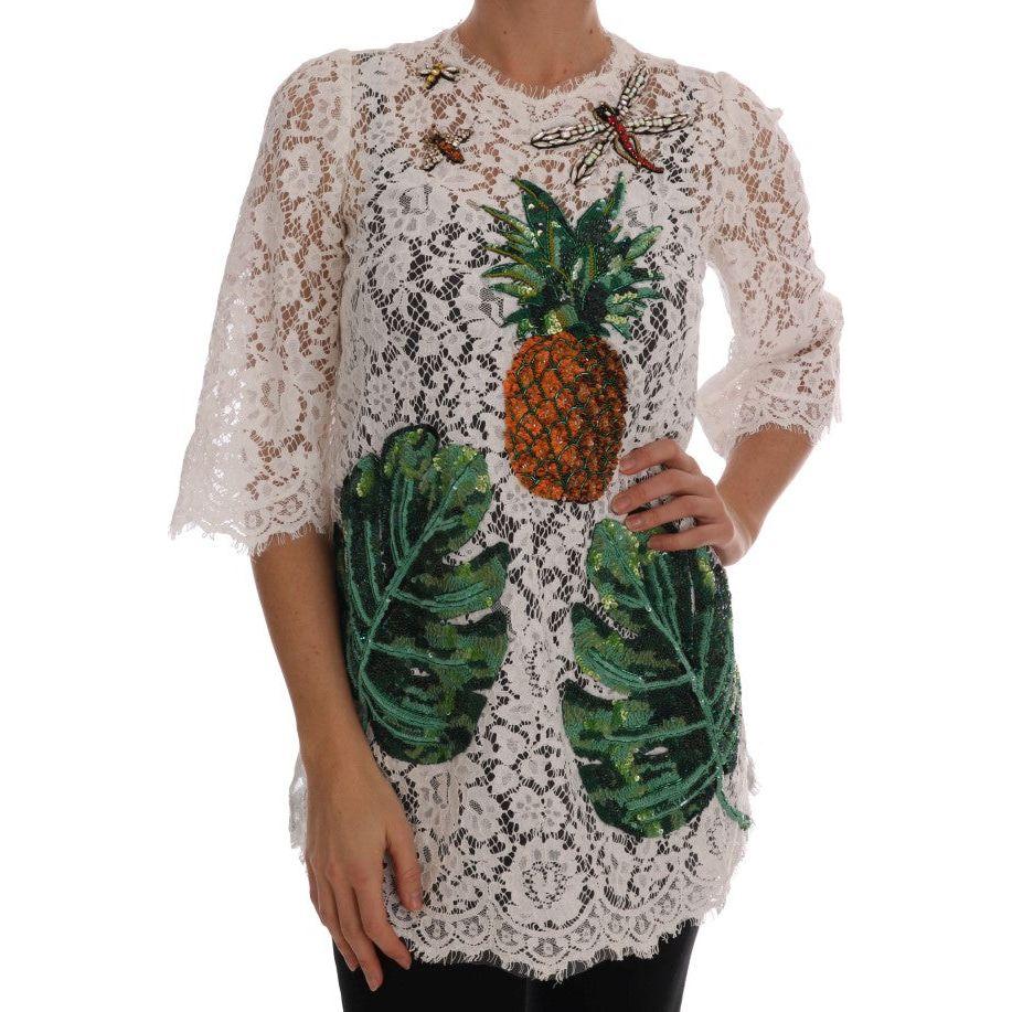 优雅的白色蕾丝装饰迷你衬衫