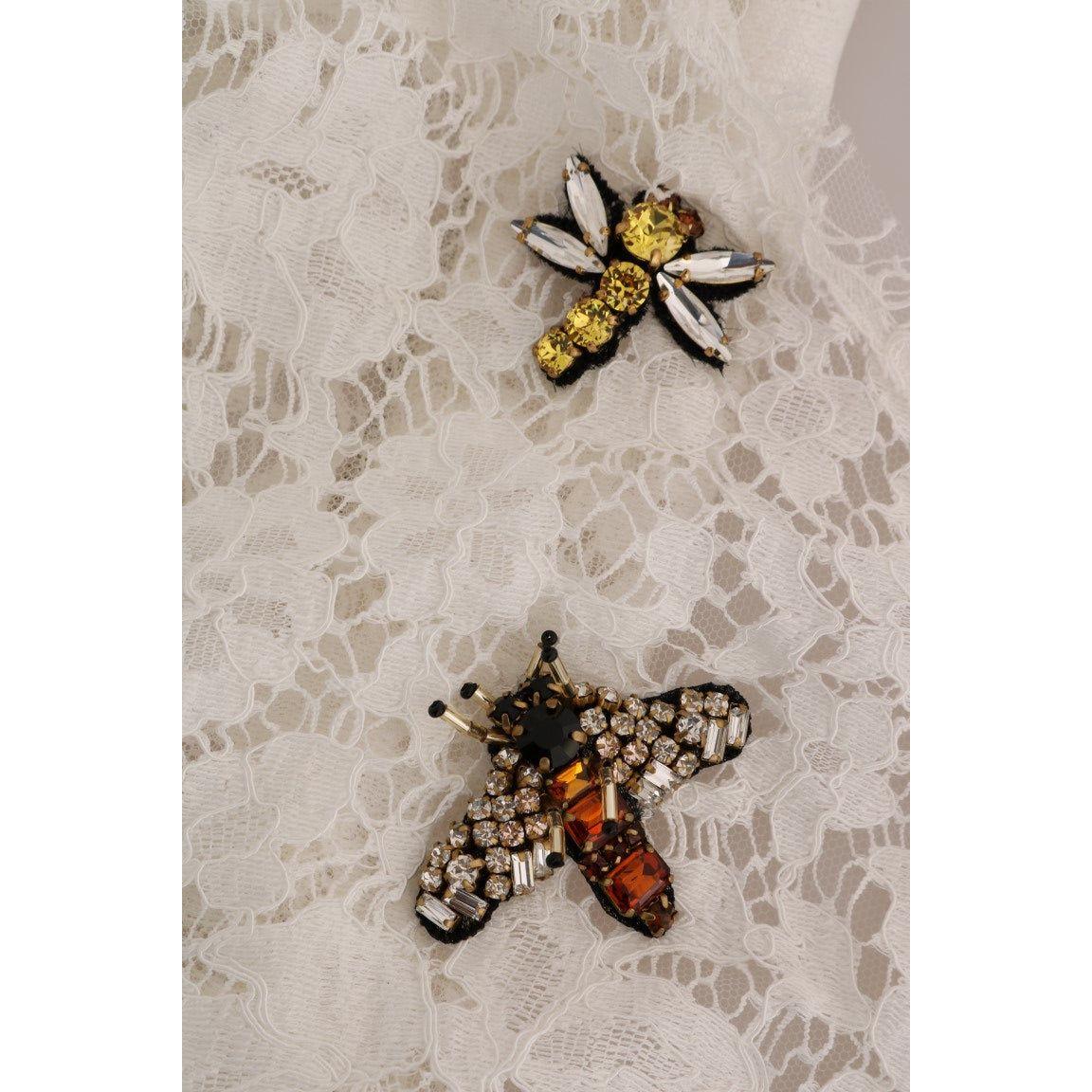 优雅的白色蕾丝装饰迷你衬衫