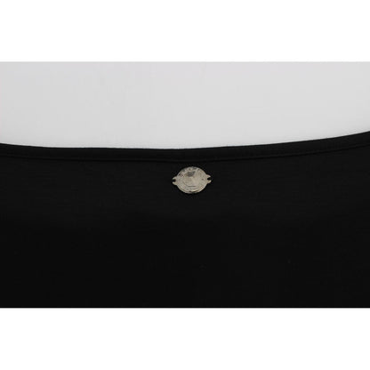 Versace Jeans Black Modal Silk Shift Knee Dress Dress