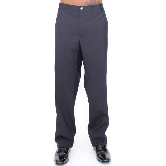 Dolce & Gabbana Black Wool Stretch Pleated Pants HAN10147-1