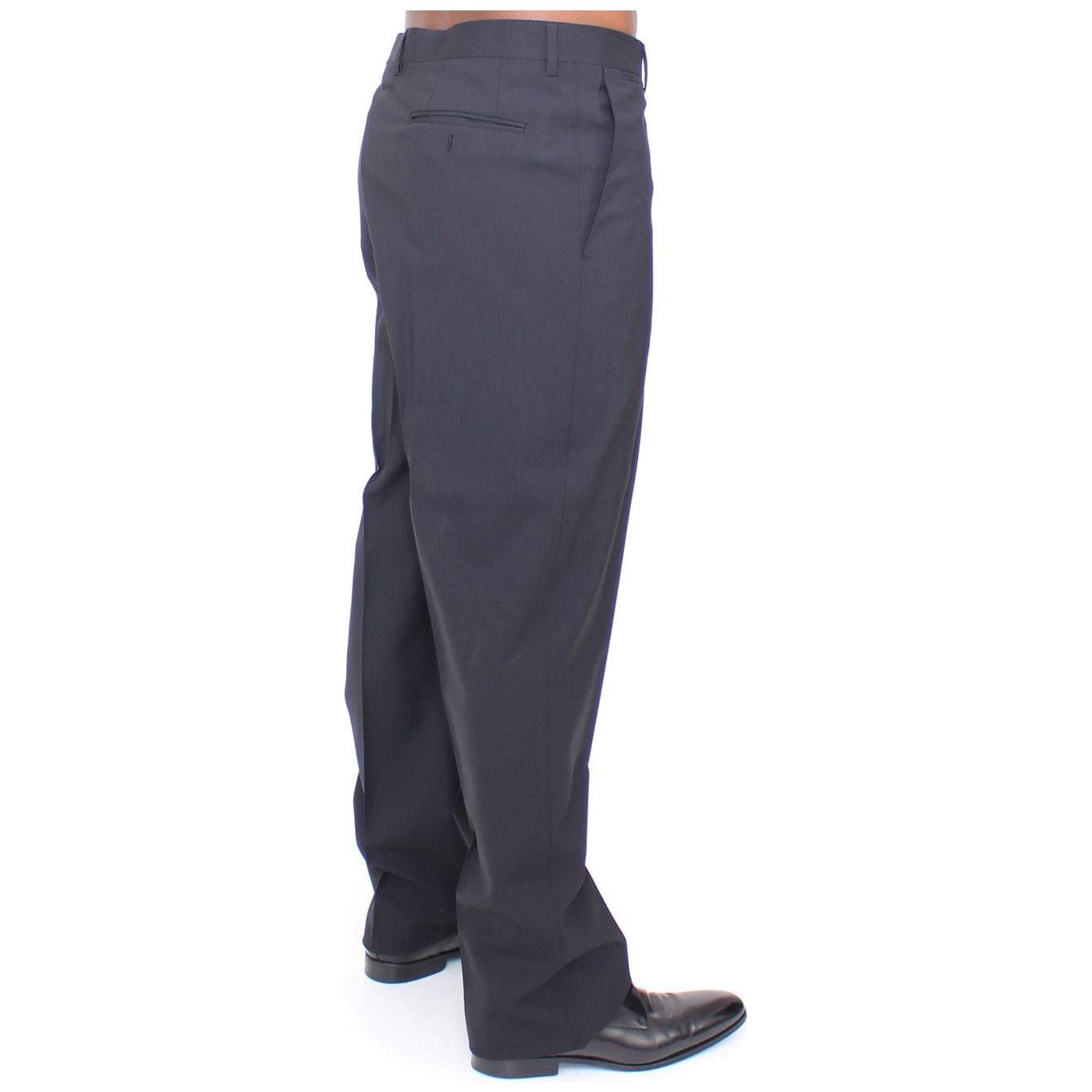 Dolce & Gabbana Black Wool Stretch Pleated Pants