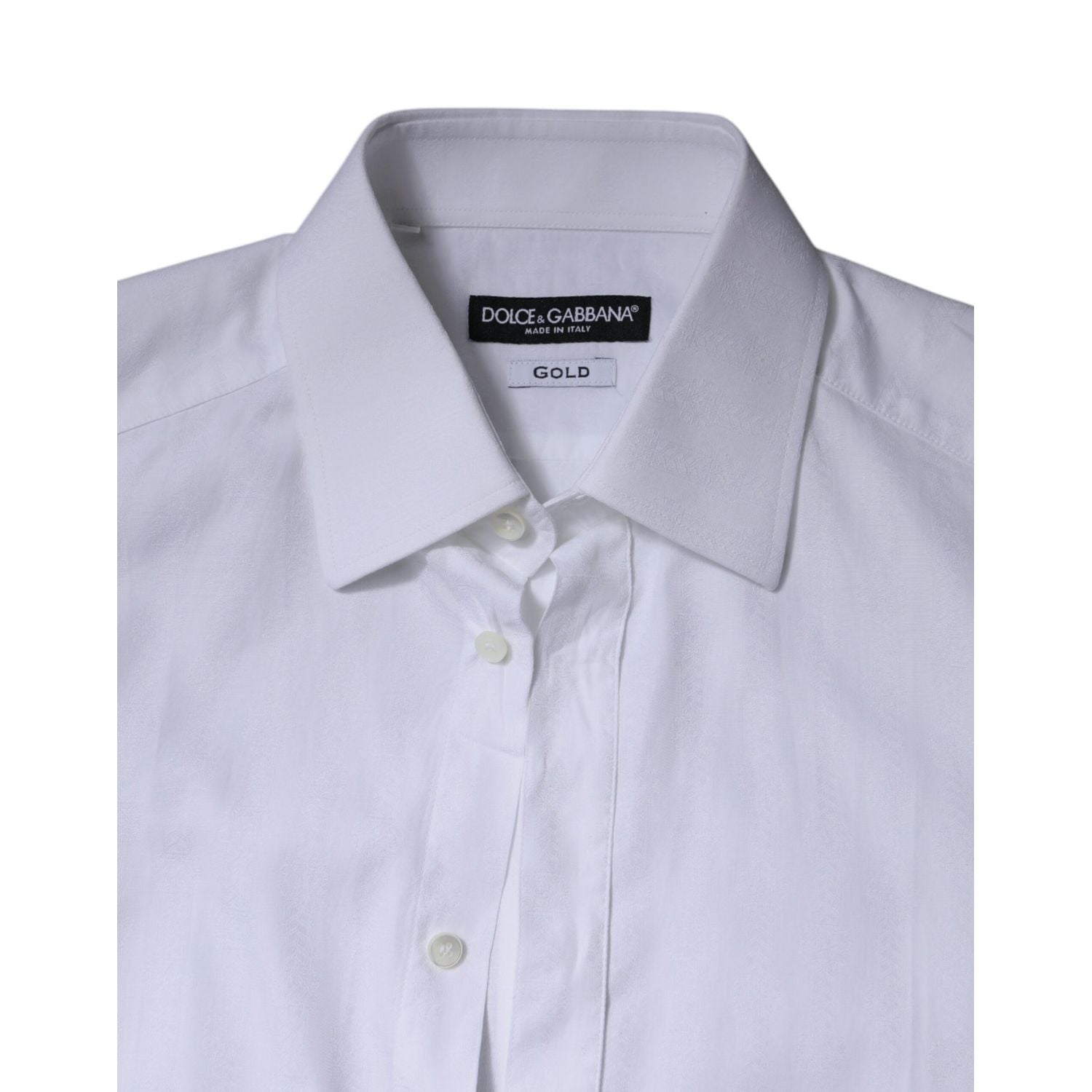 Dolce & Gabbana White Cotton Formal Men GOLD Dress Shirt