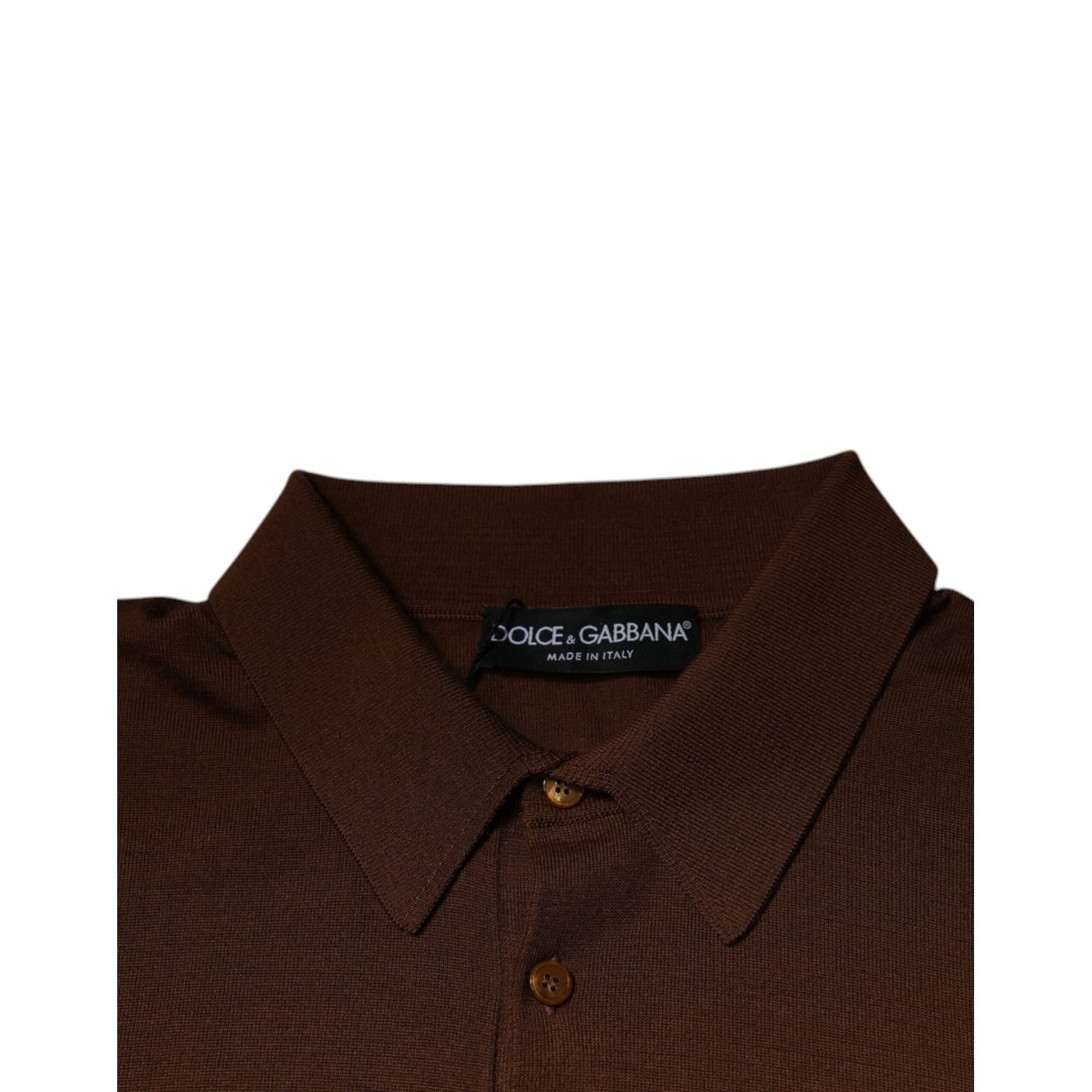 Dolce & Gabbana Brown Cashmere Buttoned Men Pullover Sweater