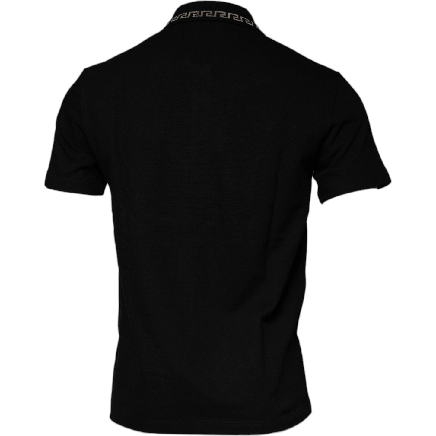 Versace Black Viscose Collared Polo Short Sleeves T-shirt TSH87194-48