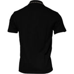 Versace Black Viscose Collared Polo Short Sleeves T-shirt TSH87194-48