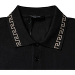 Versace Black Viscose Collared Polo Short Sleeves T-shirt TSH87194-48